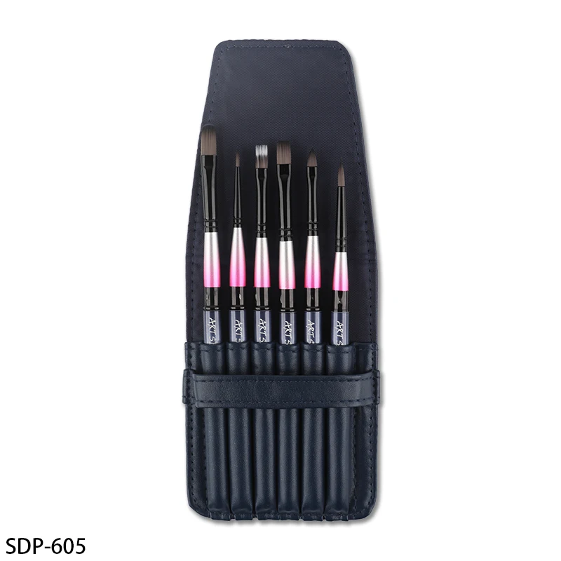 Artsecret High Grade SDP-605 6/Set Watercolor Painting Brushes Synthetic Hair Brass Ferrule Portable Travel Art Artist Tool Kits