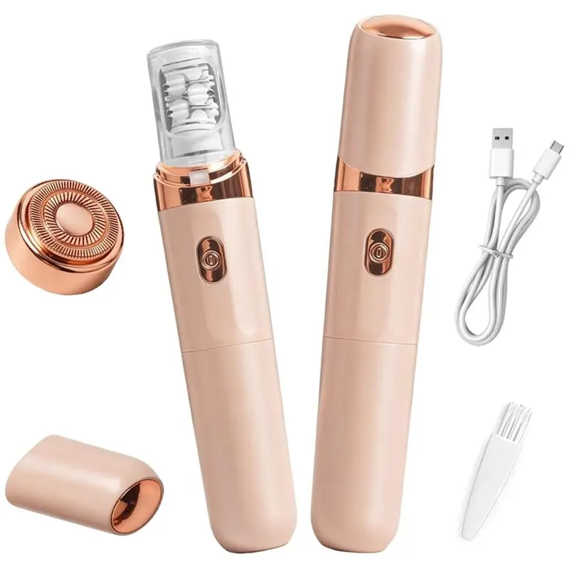 A94E-Epilator For Women, 2-In-1 Painless Facial Hair Remover, Rechargeable Electric Built-In LED Light For Sensitive Skin