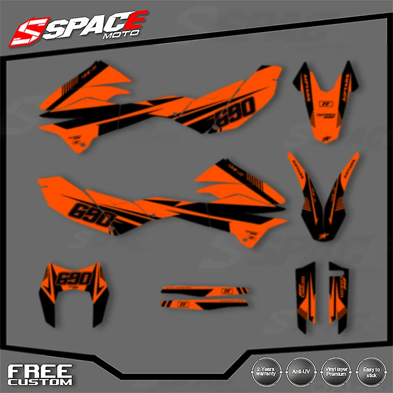 

SPACE Custom Motorcycle Graphics For KTM 2012 2013 2014 2015 2016 2017 2018 SMC-R690 Decal Stickers Kits 010