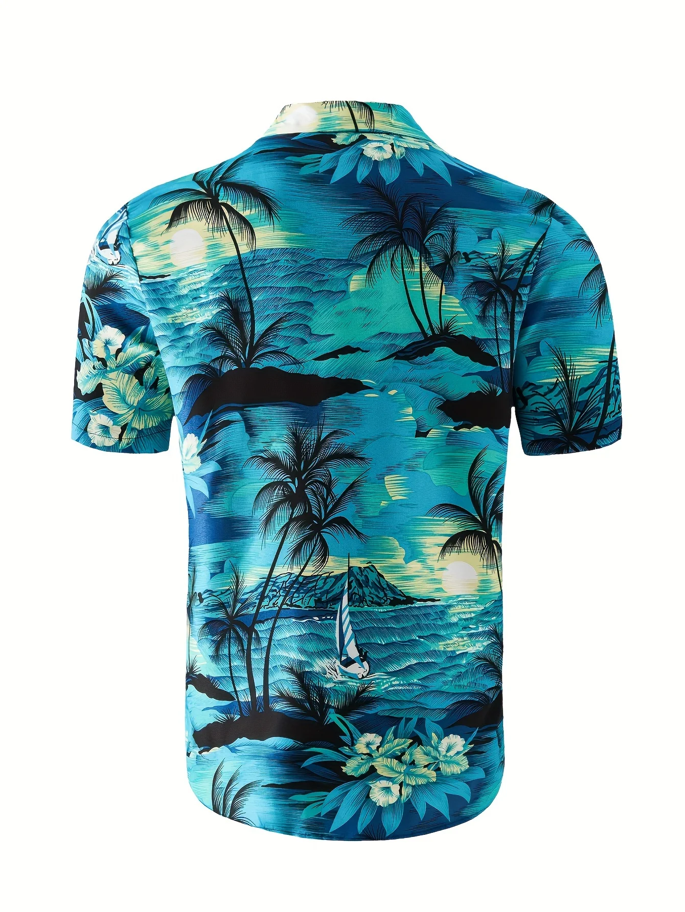 Camisa de manga corta con botones para hombre, Estilo Hawaiano, informal, transpirable, con estampado Tropical, para vacaciones de playa y verano