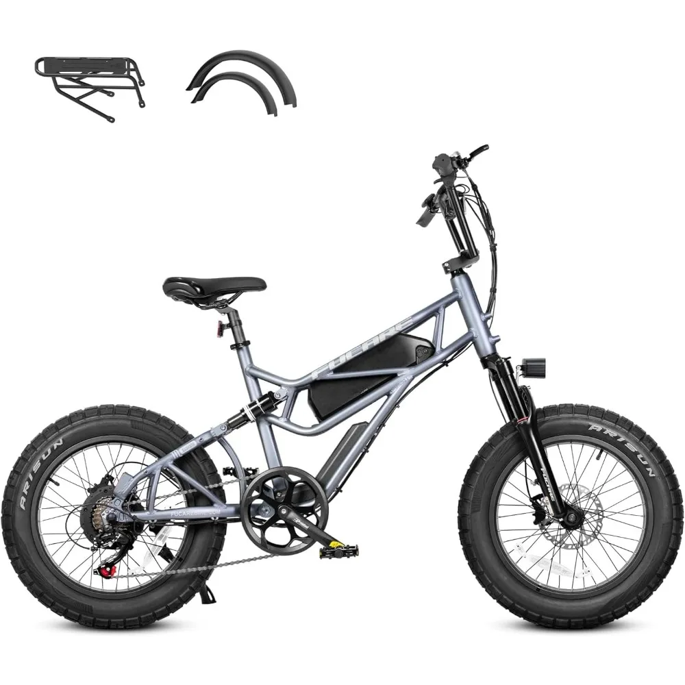 750w(1200w) 20"Ã—4" 33MPH Bike Miles Suspension Bicycles