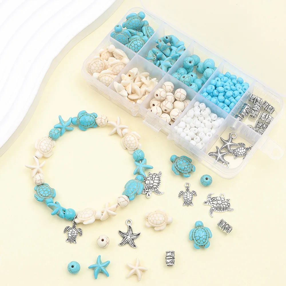 

12/311/426/647pcs Multi-color Turquoise Turtle Series Jewelry Making Kit Can Be Used for DIY Bracelet, Necklace, Jewelry Making