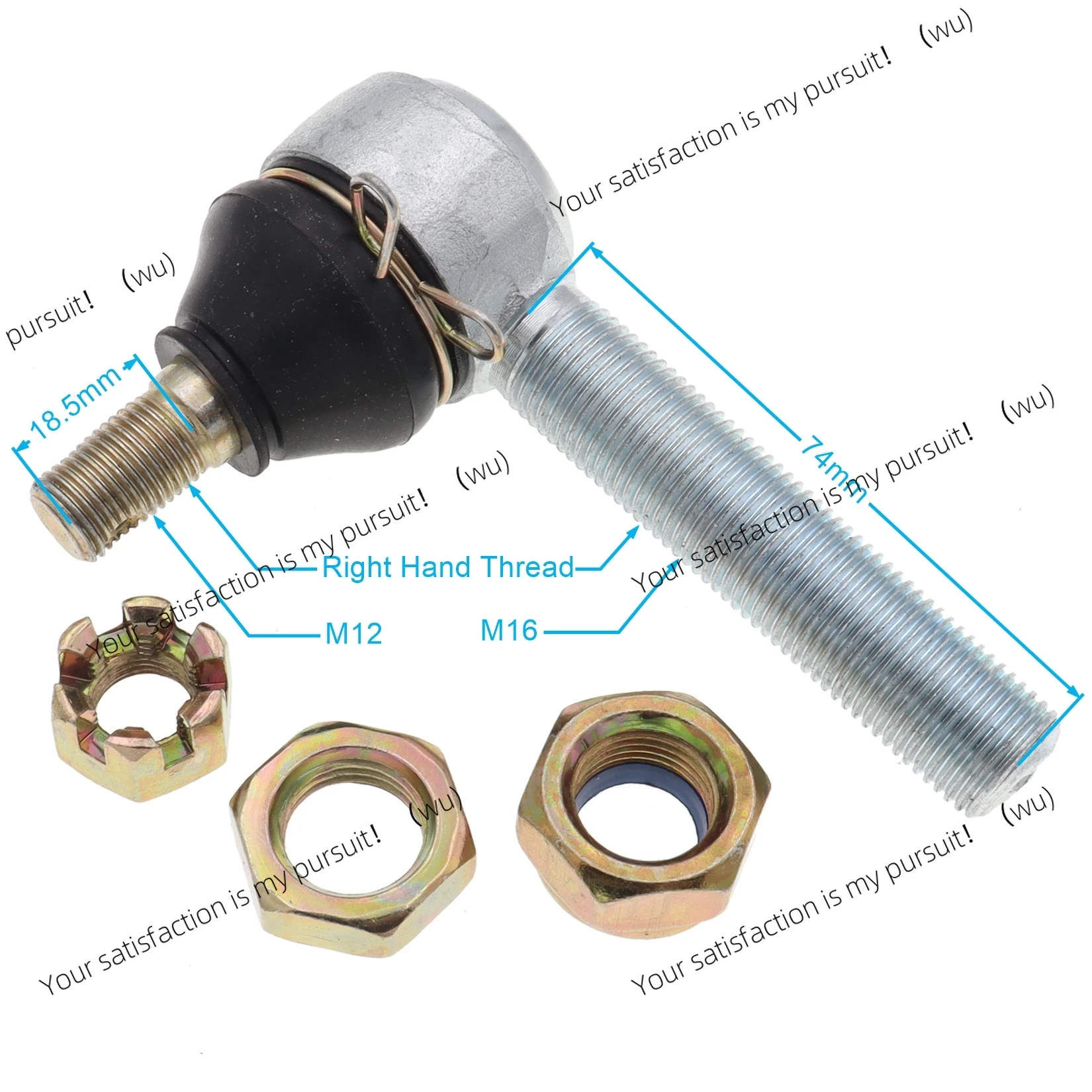 1 piece right thread M16*M12/M14 bolt tie rod end ball joint for 150/250cc motocross and so on