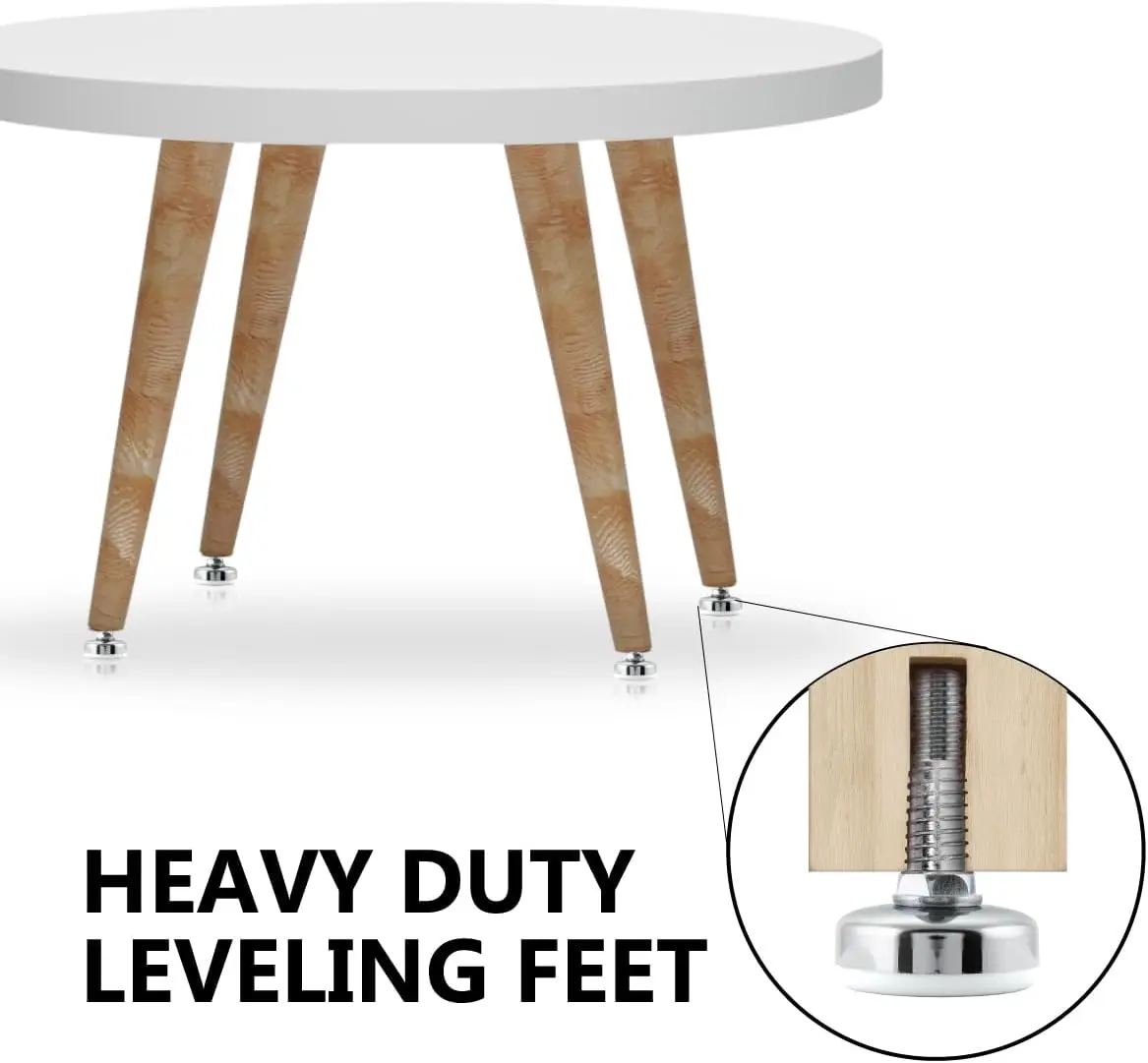 12 Pairs M8x33mm Furniture Levelers Table Leveling Foot Adjustable w/T-Nuts (12 PCS Furniture Leg Screws & 12 PCS T-Nuts)