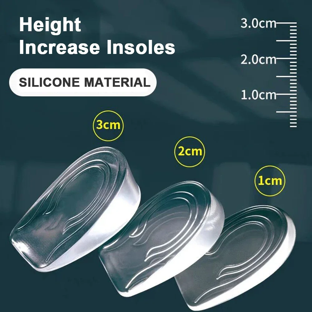 

Silicone Gel Height Increase Insole Heel Lifting Inserts Shoe Foot Care Protector Elastic Cushion Arch Support Insert for Unisex