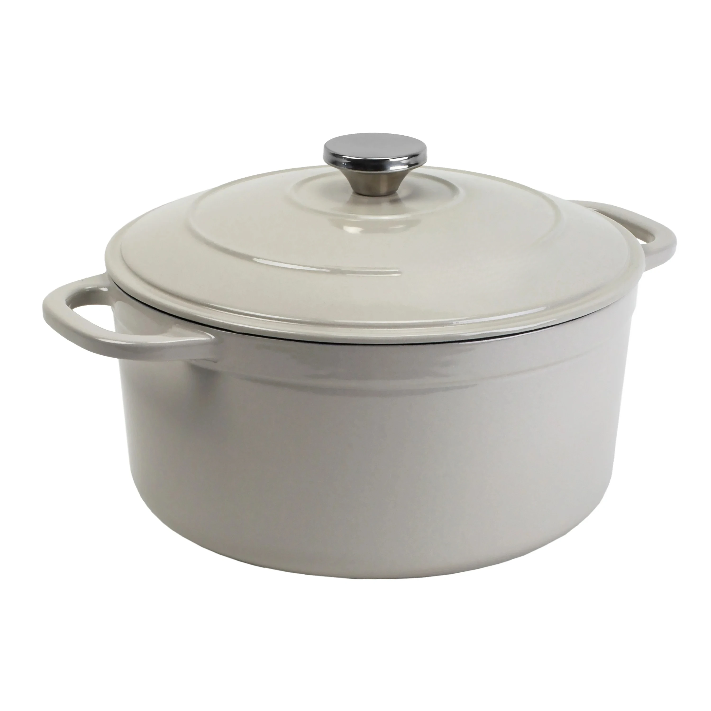 Cast Iron 5.5qt Oyster White Enameled Dutch Oven