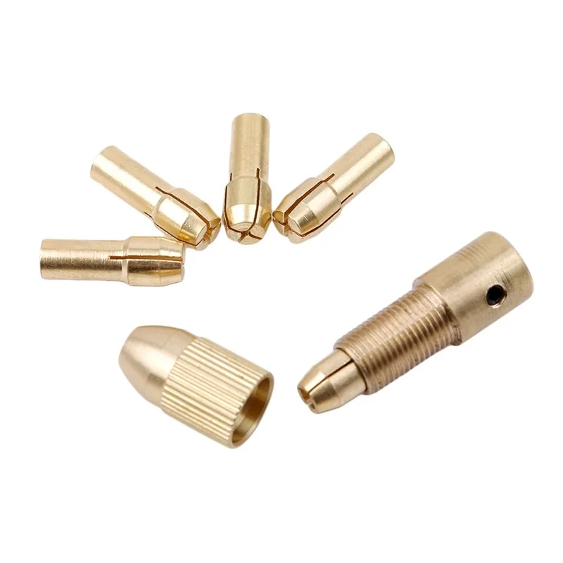 7pcs/set 2.0/2.35/3.17/4.0mm Brass Dremel Collet Mini Drill Chucks For Electric Motor Shaft Drill Bit Tool Drill Chuck Adapter