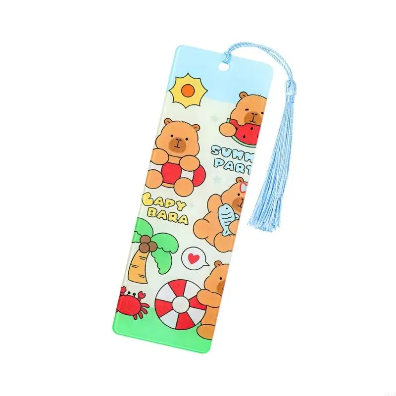  Cartoon Capybara Bookmarks Lovely Book Markers Reading Bookmarks with Tassels