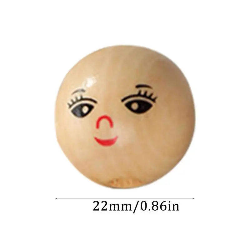 20pcs Smile Face Wooden Beads 22mm 25mm Wooden Beads Wooden Balls with Hole for DIY Craft Jewellery Bracelet Necklace Making