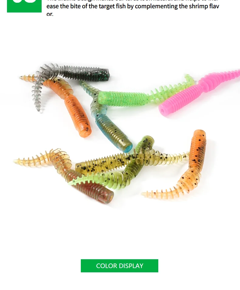 SUNMILE Angeln Weichen Köder Wurm 65mm/1,2g 10 teile/los Künstliche Köder Angeln Wobbler Leurre Souple Köder bass Barsch Forelle Köder – Detail 5