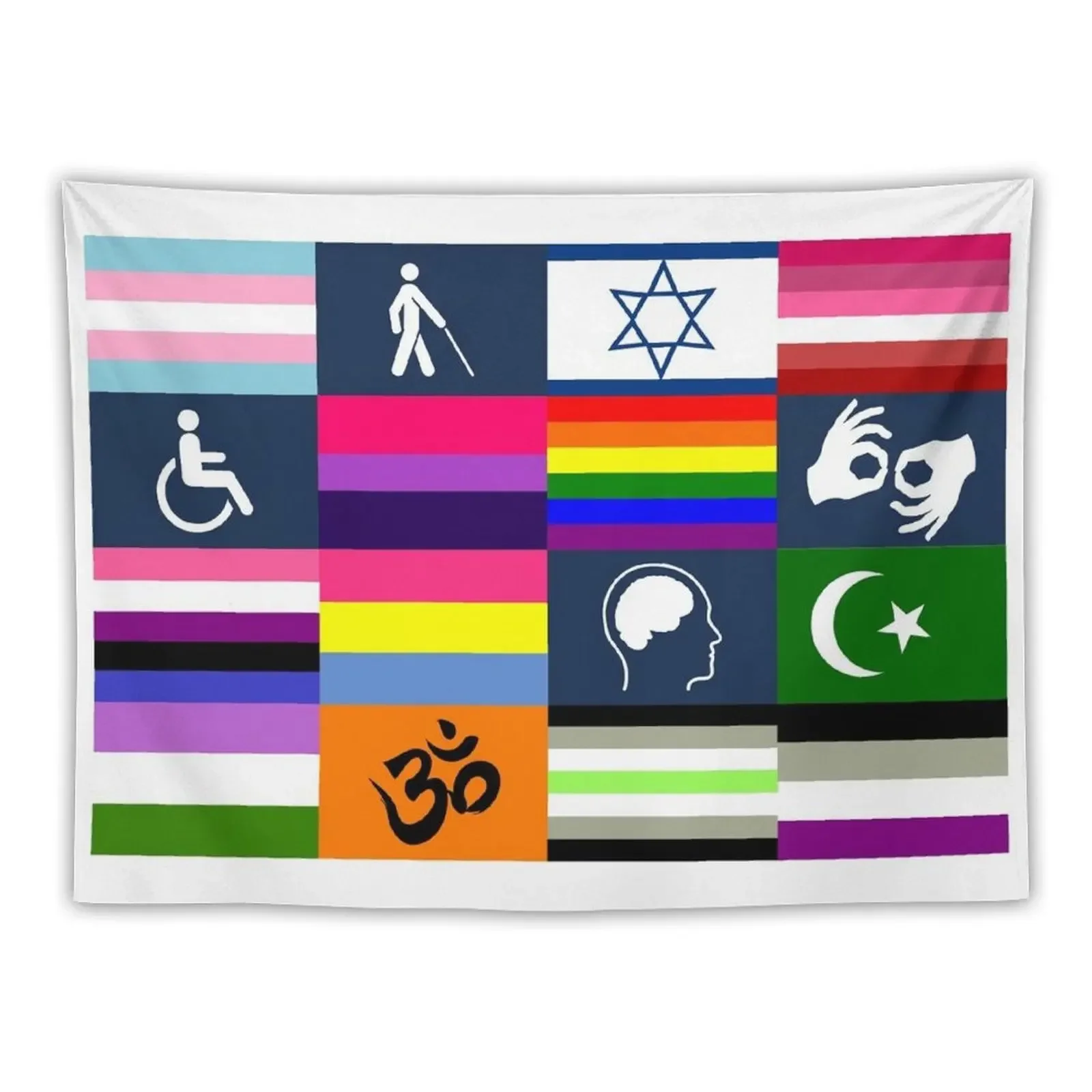 Diversity Flags Tapestry Home Decoration Room Aesthetic Tapestry