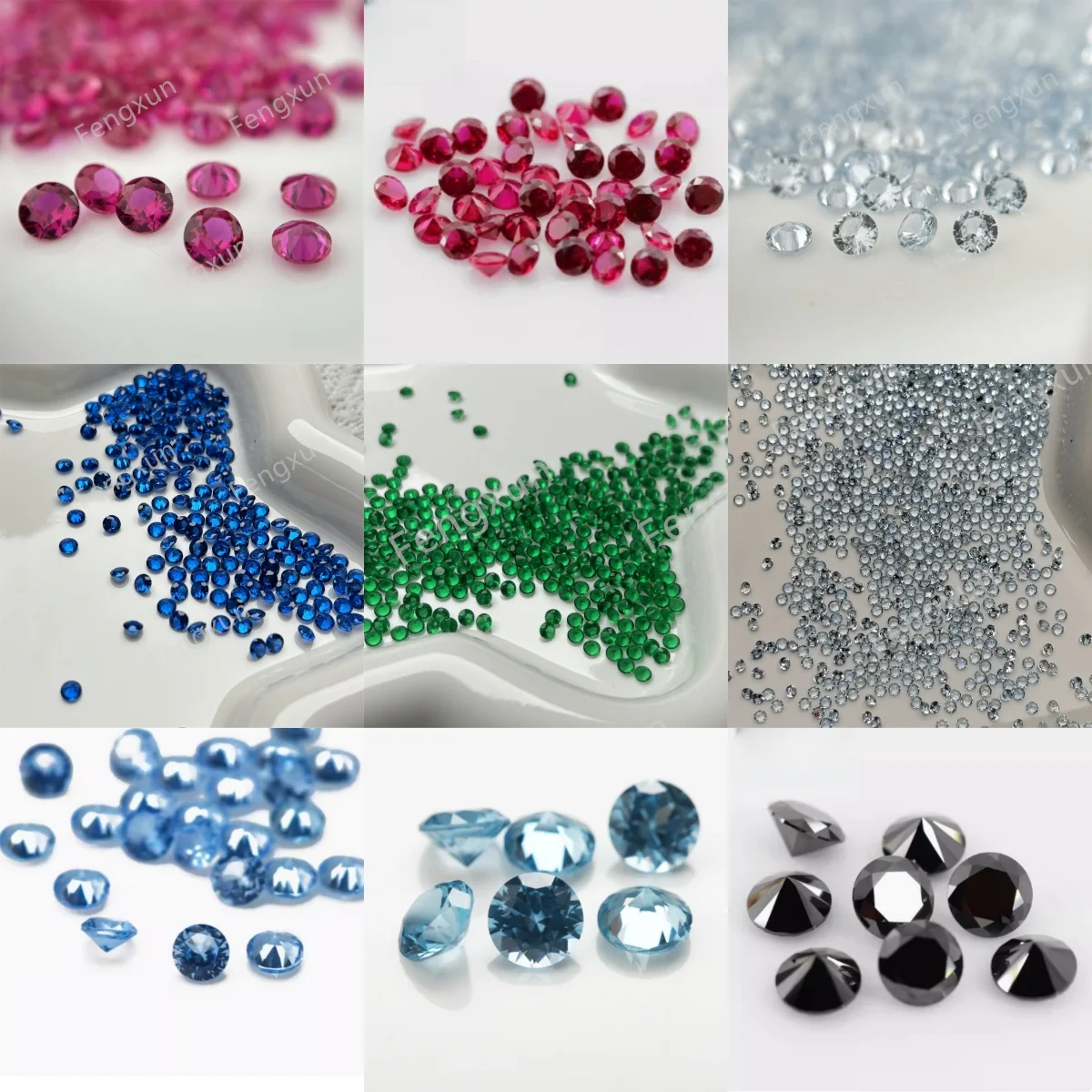 Syntetyczny rubinowy spinelek 1,0 ~ 3,0 mm 50 szt. Czarny Nano Okrągły kształt 5 #   Korundowe luźne koraliki z cyrkoniami sześciennymi AAAAA DIY