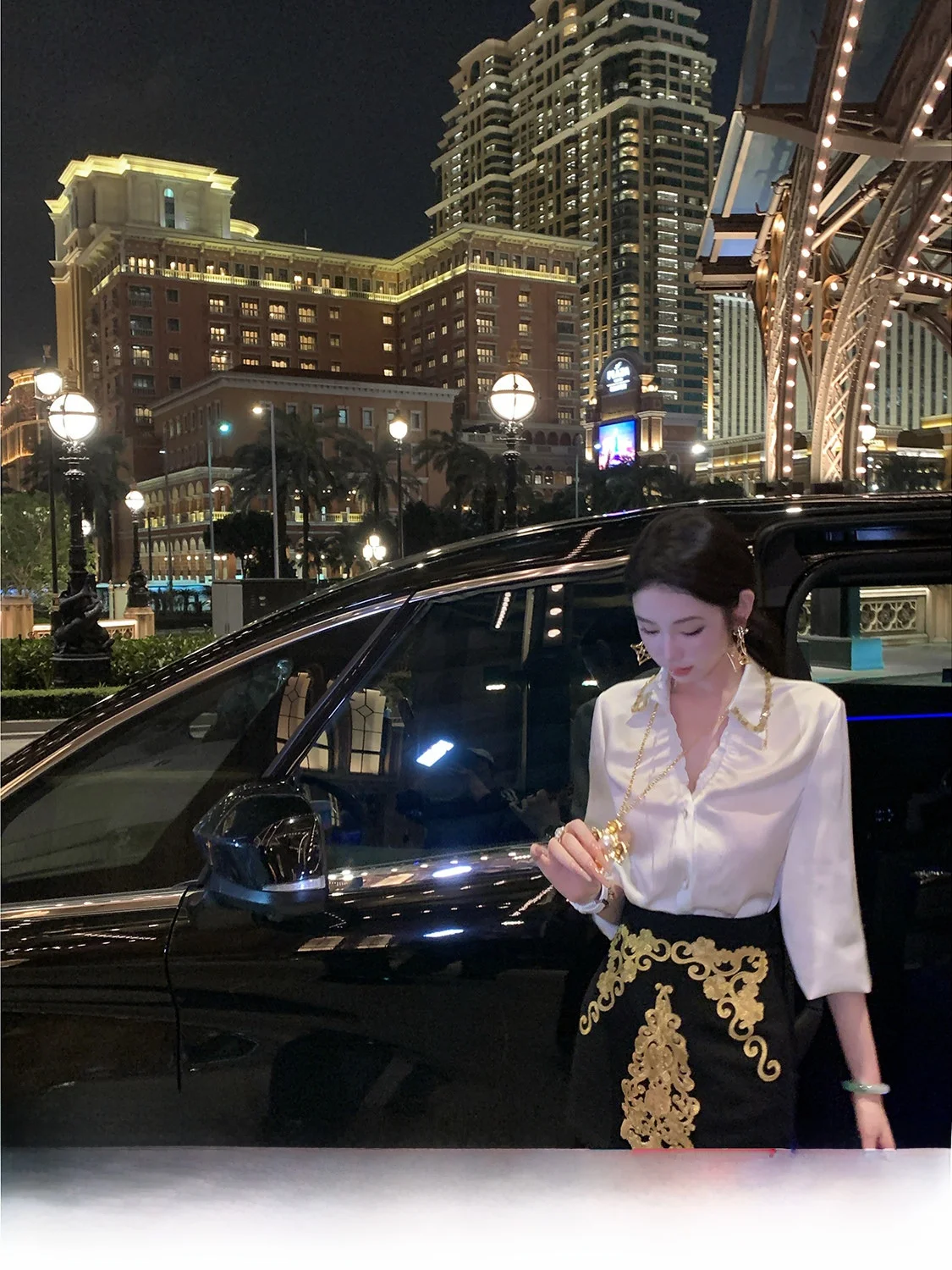 

Женская блузка Sy Platinum Baroque с длинным рукавом, V-образным вырезом, плиссированная, с поясом, классическая, модная, повседневная, деловая, офисная