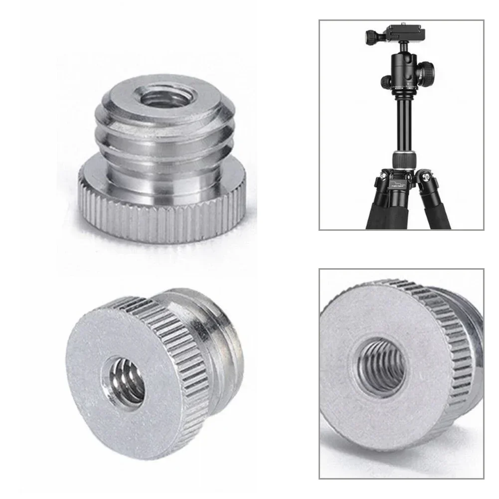 5/8inch Male To 1/4inch Female Silver Aluminum Alloy Level Tripod Thread Adapter Equipment Accessories Layout Tools