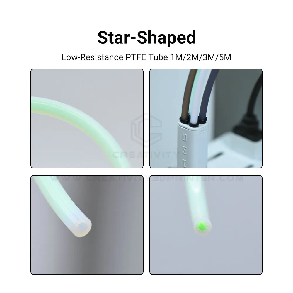 

Bambu Labx1 P1P P1S Voron FDM 3d-принтер Трубка из ПТФЭ звездообразной формы 4 мм OD 2,2 мм ID Трубка из ПТФЭ с низким сопротивлением и высокой температурой в форме звезды