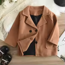 Bear Leader Baby Boys Woolen Jacket Long Double Breasted Warm Infant Toddler Lapel Tweed Coat 2023 Autumn Winter Outerwear Coats - Image 4