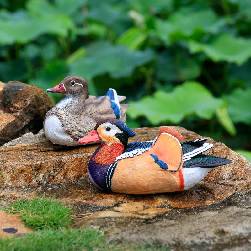 Garden courtyard yard decoration pool animal simulation mandarin duck ornament fish pond decoration landscaping