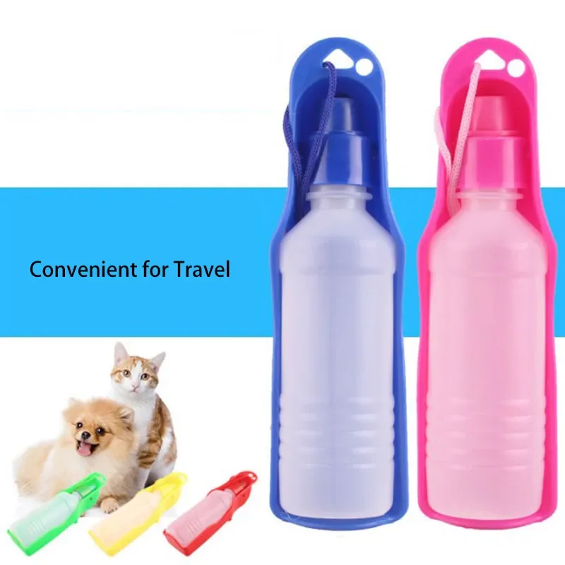 

250ml Plastic Portable Pet Dog Drinking Water Bottle Feeder Pets Dog Cat Travel Outdoor Feed Bowl Drinking Water Bottle Supplies