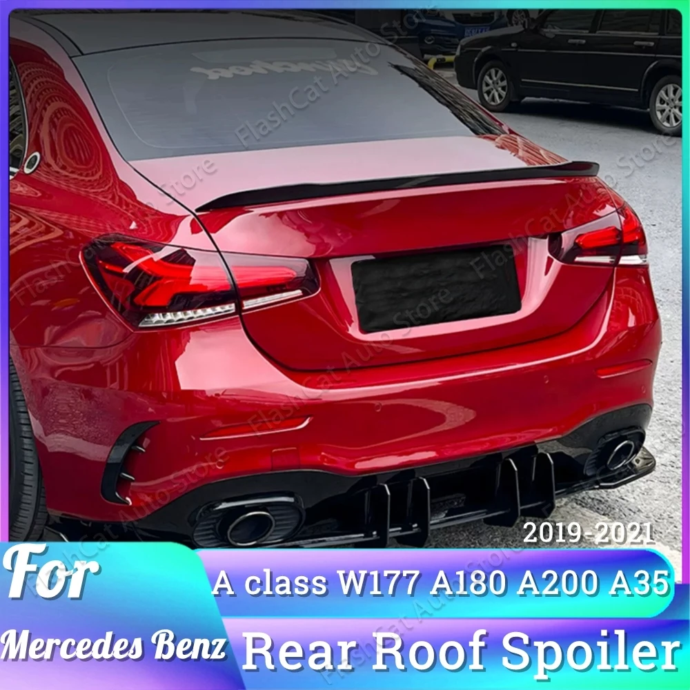 

For Mercedes Benz W177 V177 A Class Rear Trunk Spoiler Wings Exterior Tuning A160 A180 A200 A220 A250 A35 AMG Sedan 2019-2022