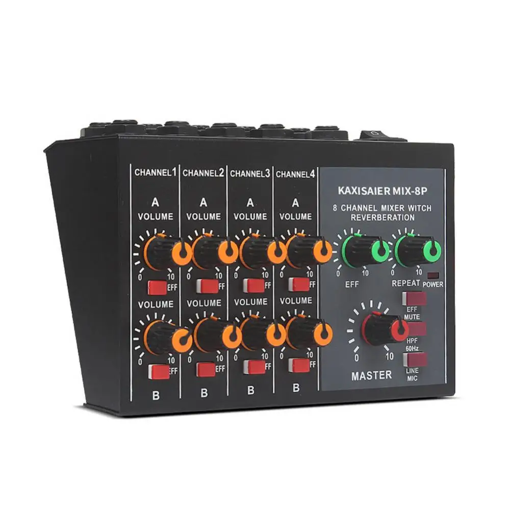 Sound Mixer Professionele Karaoke Mixer 8 Kanaals Studio Audio Dj Mixing Console Versterker Digitale Mini Microfoon Geluidskaart