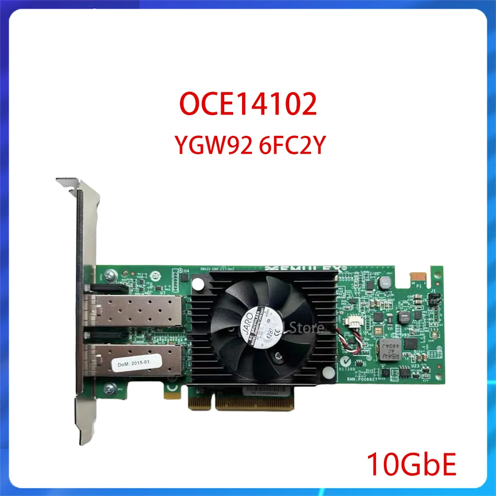 Original OCE14102 10GbE Dual Port SFP+ Converged Network Adapter 0YGW92 YGW92 06FC2Y 6FC2Y Card Ethernet Adapter Card 6FC2Y