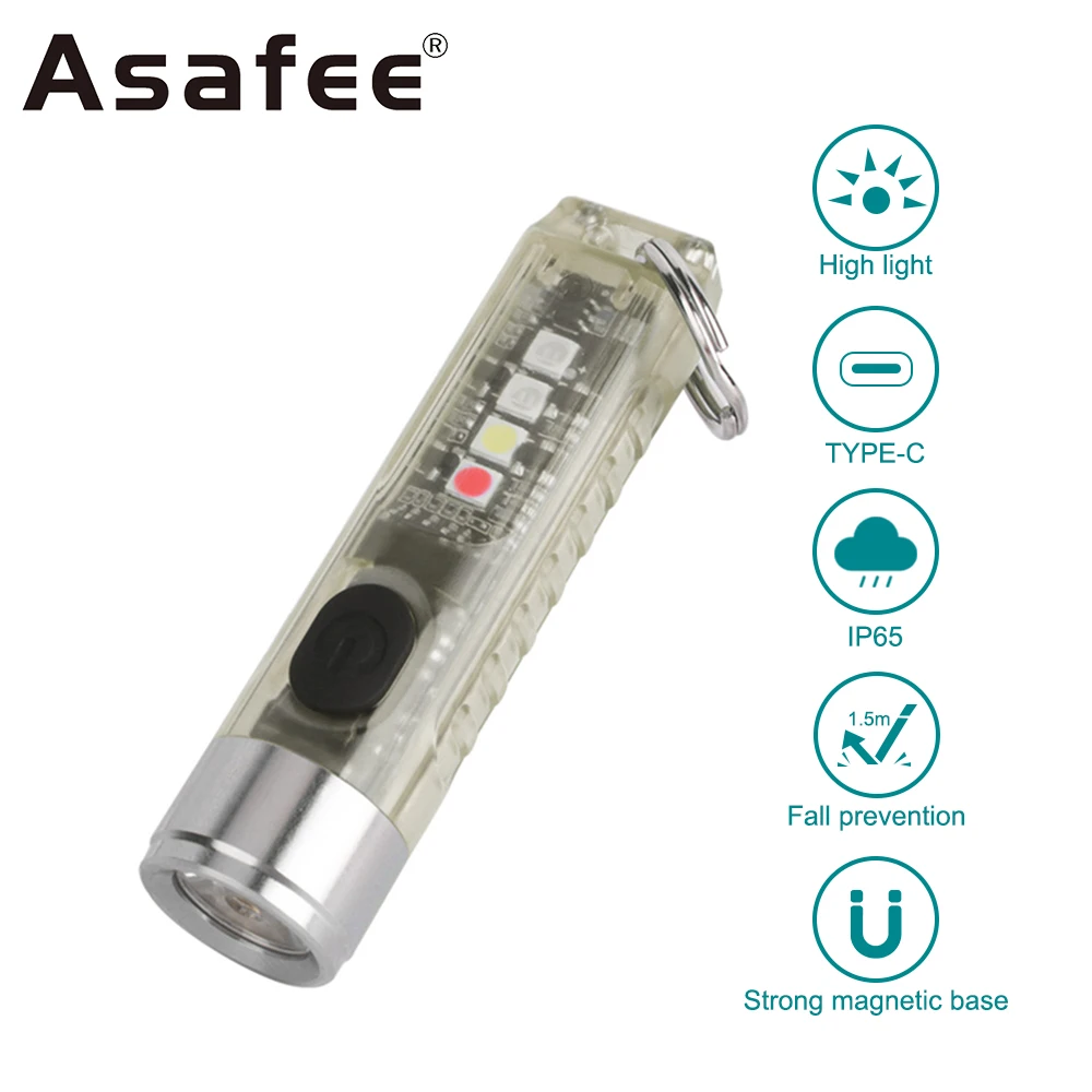 

Amanfire S11 EDC Mini Torch UV Light Keycahin Flashlight Pet Urine Stains Rechargeable 11 Mode Lamp