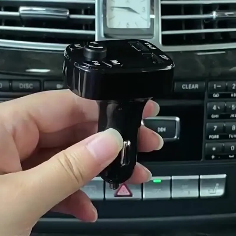 1 قطعة سيارة MP3 سيارة لاسلكية بلوتوث FM الارسال Aux يدعم QC3.0 شحن ثلاثة أضعاف وباس مشغل موسيقى الصوت