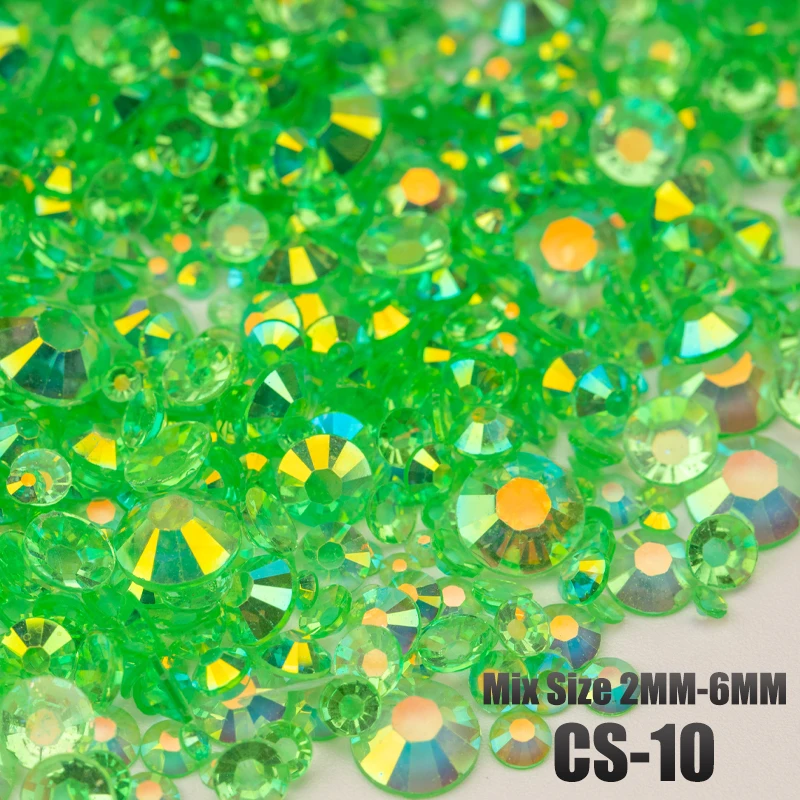 VDD 30/100g Gemischte Größen 2-6mm Harz-Strass-Kristall-Flachsteine aus Kunststoff Großhandel DIY Nagelzubehör Kunsthandwerk Dekoration – Detail 14