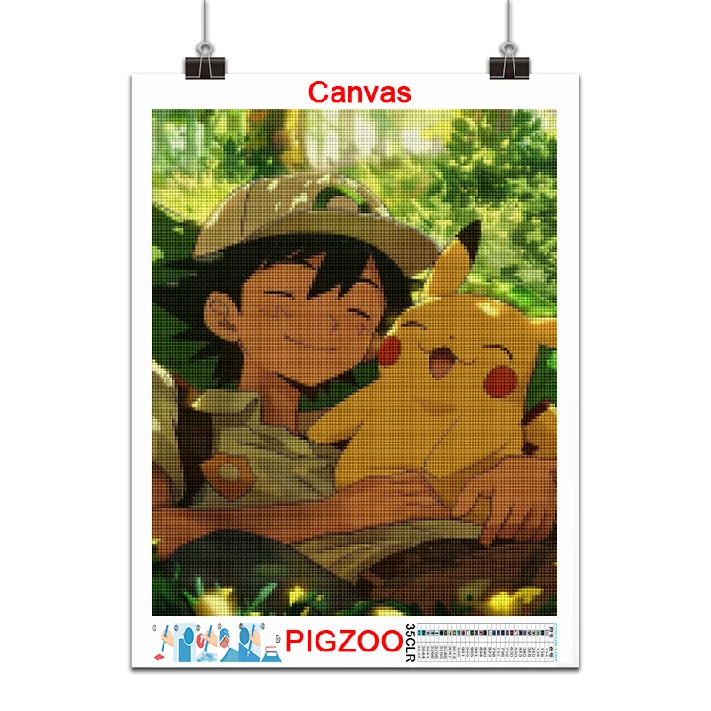 الماس الفن اللوحة الكرتون البوكيمون بيكاتشو الثعلب Eevee Vulpix ديكور المنزل هدية كامل مربع ومستدير فسيفساء التطريز عبر غرزة