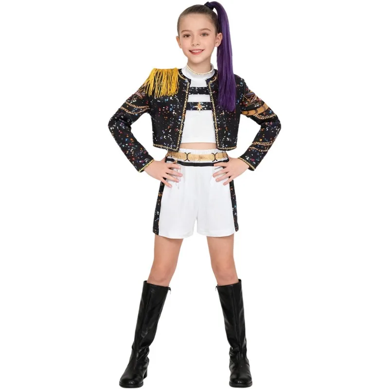 여자 아이들 Kpop 데몬 헌터 루미 조이 미라 코스프레 의상 애니메이션 아이돌 헌트릭스 유니폼 할로윈 카니발 파티 의상 선물