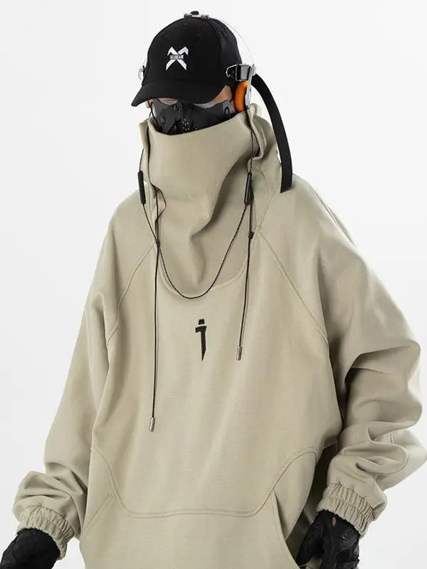 

Свободная толстовка с высоким воротником, размер XL, 300 Pou, осенне-зимняя, в американском стиле, повседневная, ретро, дышащая, ветрозащитная