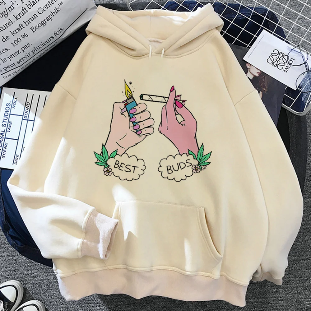 Weed hoodies women graphic Winter vintage Hooded Shirt clothing female aesthetic sweater