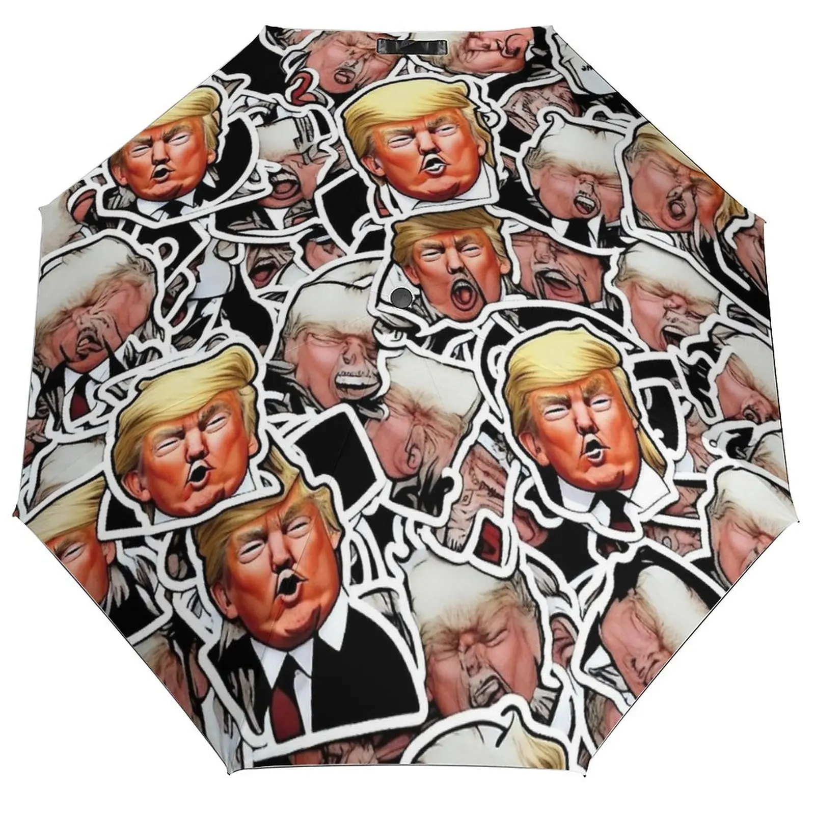 Cartoon Donald Trump Umbrella  Protection Auto Umbrella Unique Art Compact Outside Umbrella