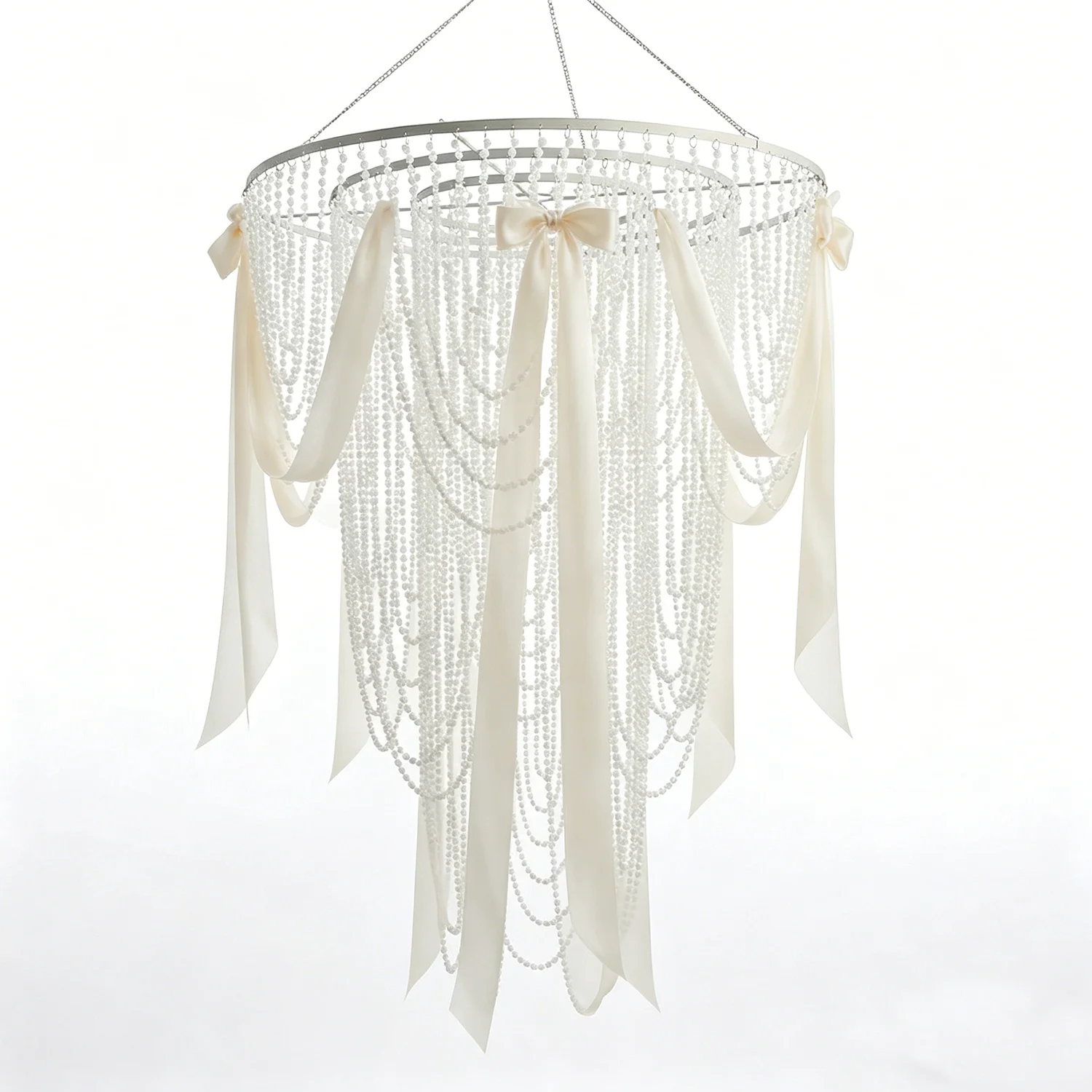 New Design Chandelier Wedding Stage Hanging Decoration White Beads Chandeliers Decors
