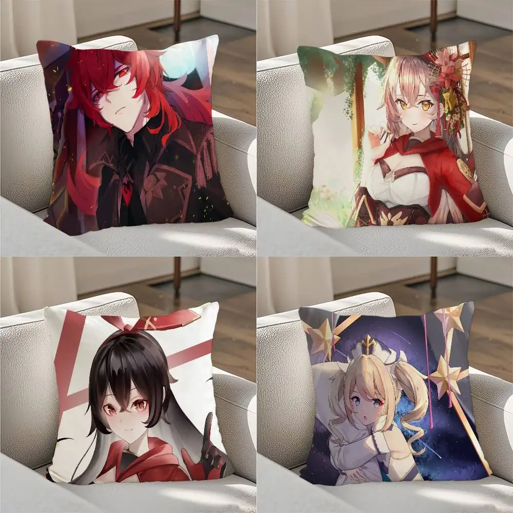 

Genshin ImpacT Pillow Case Luxury Double-sided For Car Pillows 45x45 Cushions Cover Home And Decoration Sofa Pillowcase 50x50