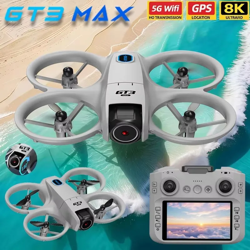 GPS WIFI 8K HD GT3 MAX Mini 2026 nouveaux Drones pliables LED double caméra moteur sans brosse évitement d'obstacles RC quadrirotor jouets cadeaux