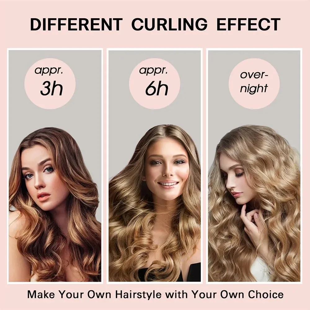 Heatless Curling Rod Headband Soft Hair Curlers No Heat Silk Curls Lazy Hair Rollers Sleeping Curler with Cap Hair Styling Tools