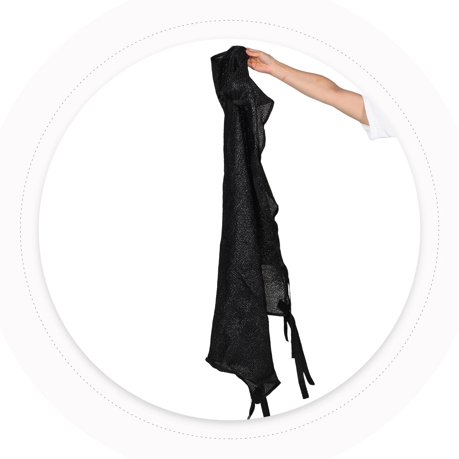 

Outdoor Trampoline Sunshade and Sunscreen Netting for Replacement Canopy Cover Universal Black
