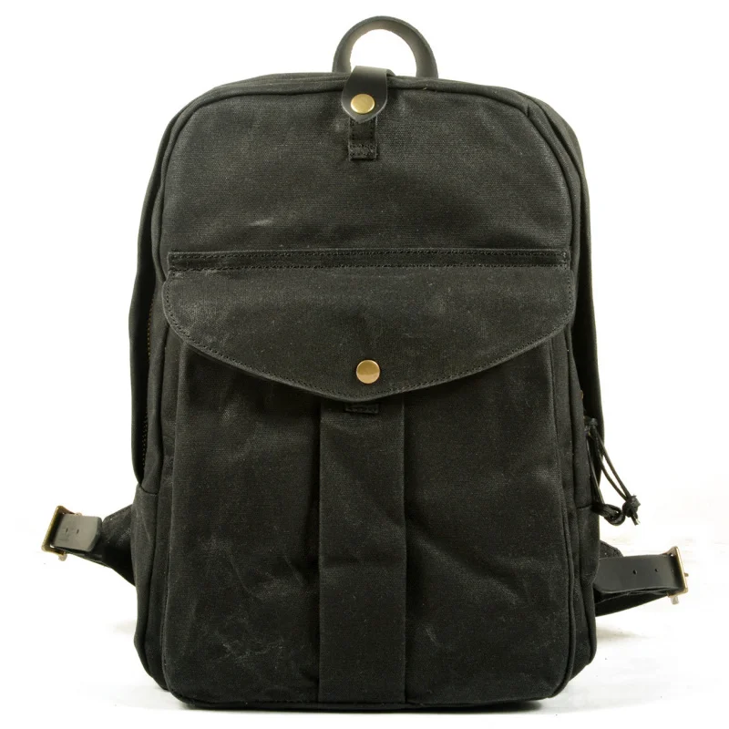 double-shoulder bag outdoor large-capacity travel backpack water-resistant oil-wax canvas Retro canvas travel backpack