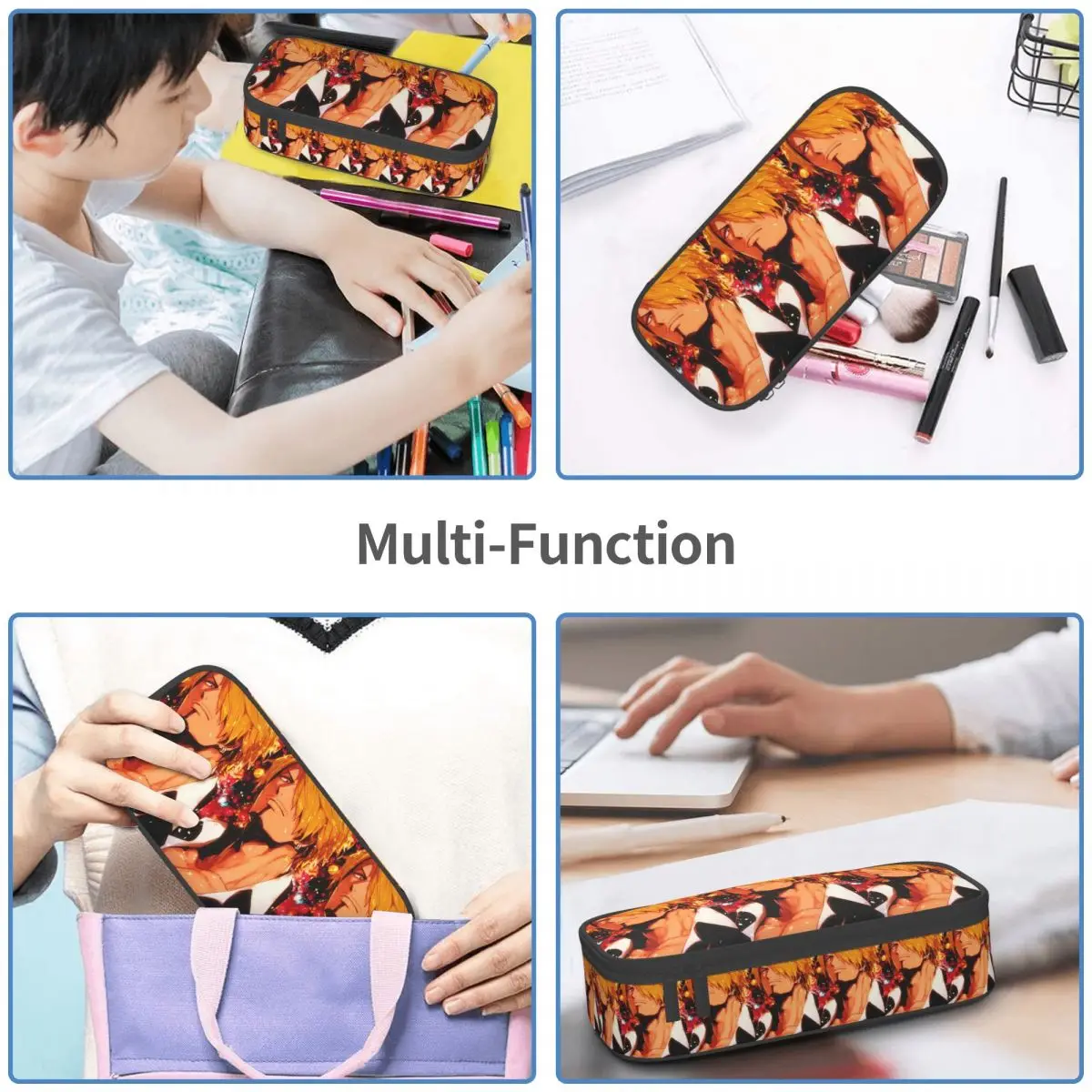 Sanji Vinsmoke - 5 Pencil Case for Boys Girls School Pen Box Pencil Bag Stationery Supplies Pen Holder Bag