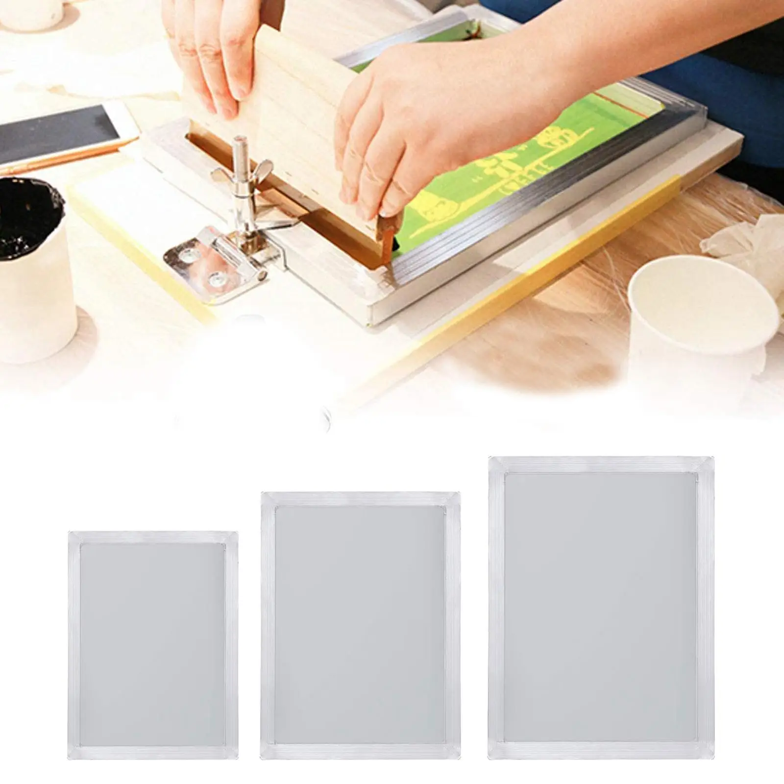 110 White Mesh Aluminum Silk Screen Printing Frame Print Kit DIY T-Shirt