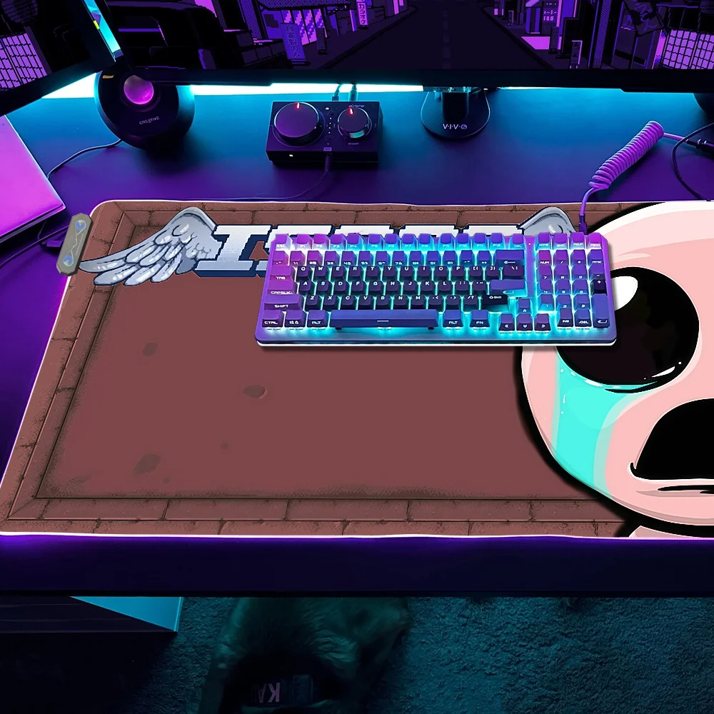 

Game Binding Isaac The Gaming MousePad LED Table Pads Backlit Rubber Desktop XXL RGB Desk Ofs Micro USB