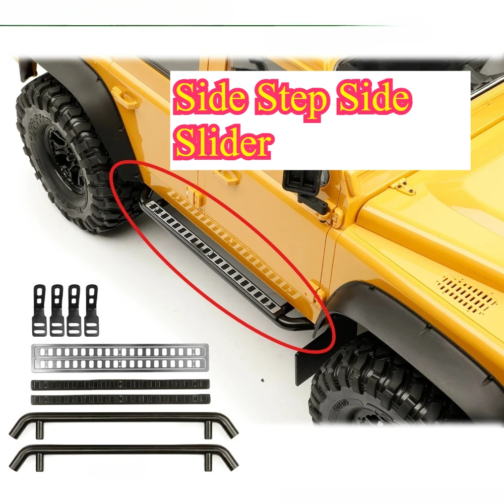 RC Crawler Upgrade Metal Side Step Side Slider Decor Parts For Traxxas TRX4 FCX10 RD110 1/10 Scale Custom-Size Accessories