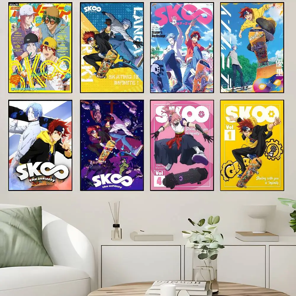 1 Stück Anime Cool Boy S-Sk8 The Infinity Anime-Poster, klebriger, wasserfester Papieraufkleber, Kaffeehaus, Bar, Kawaii-Raumdekoration