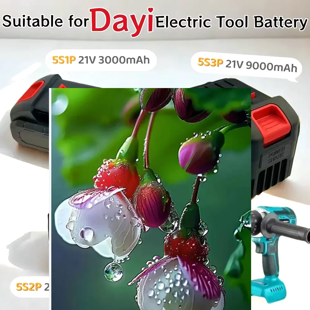 

21V 3000mAh/6000mAh/9000mAh Rechargeable Battery For Dayi Electric Saw Angle Grinder Lithium Battery Electric Wrench Tool