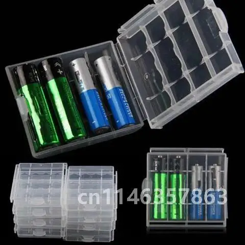 10 stücke transparente tragbare harte pp Kunststoff durchsichtige Gehäuse abdeckung Halter aa/aaa Batteriesp eicher box