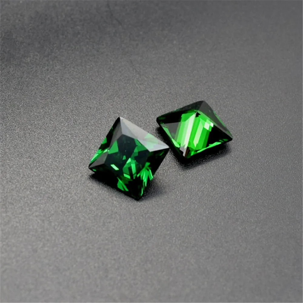 Joanlyn Emerald Princess Cut Gemstone Square Faceted Medium Green Emerald Gem Multiple Sizes to Choose C42E