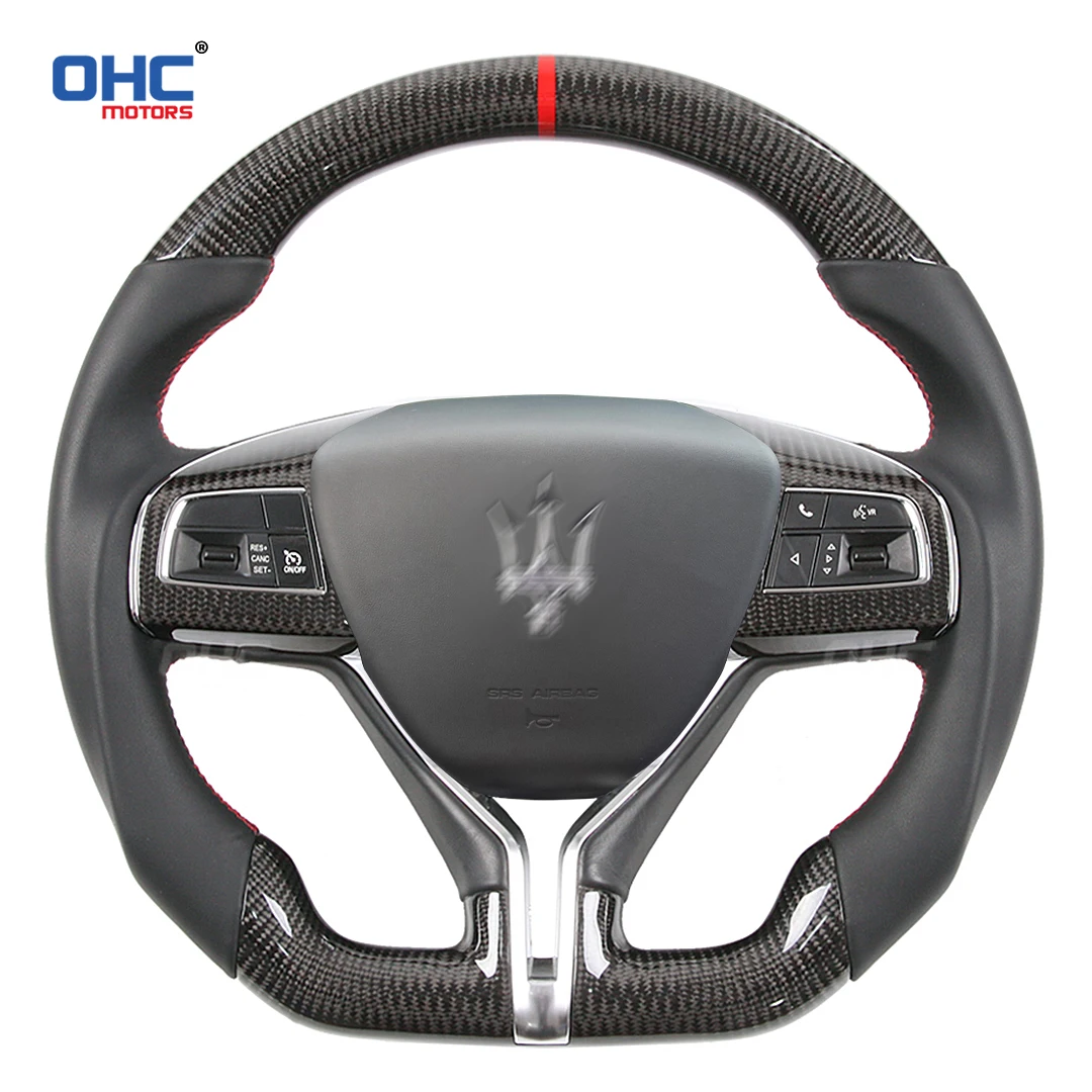 Real Carbon Fiber steering wheel for Maserati Ghibli Levante Quattroporte Granturismo GT Convertible