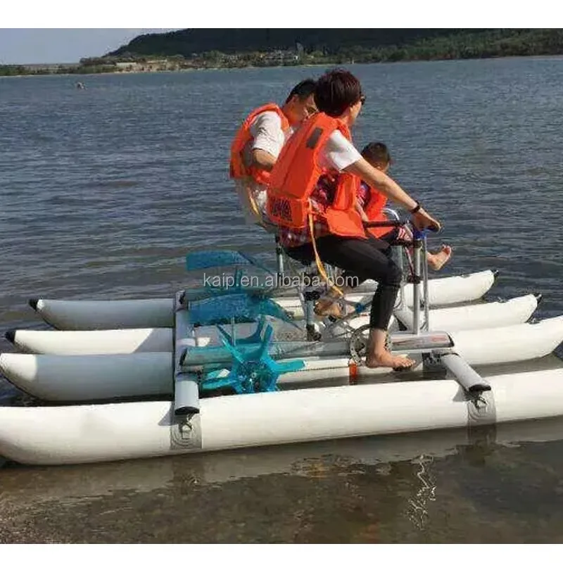 Airo Summer Floating Inflatable Pontoon Water Bike Rust-proof Water Sports New Water Tricycle Sea and Lake Paddle Boat for Sale