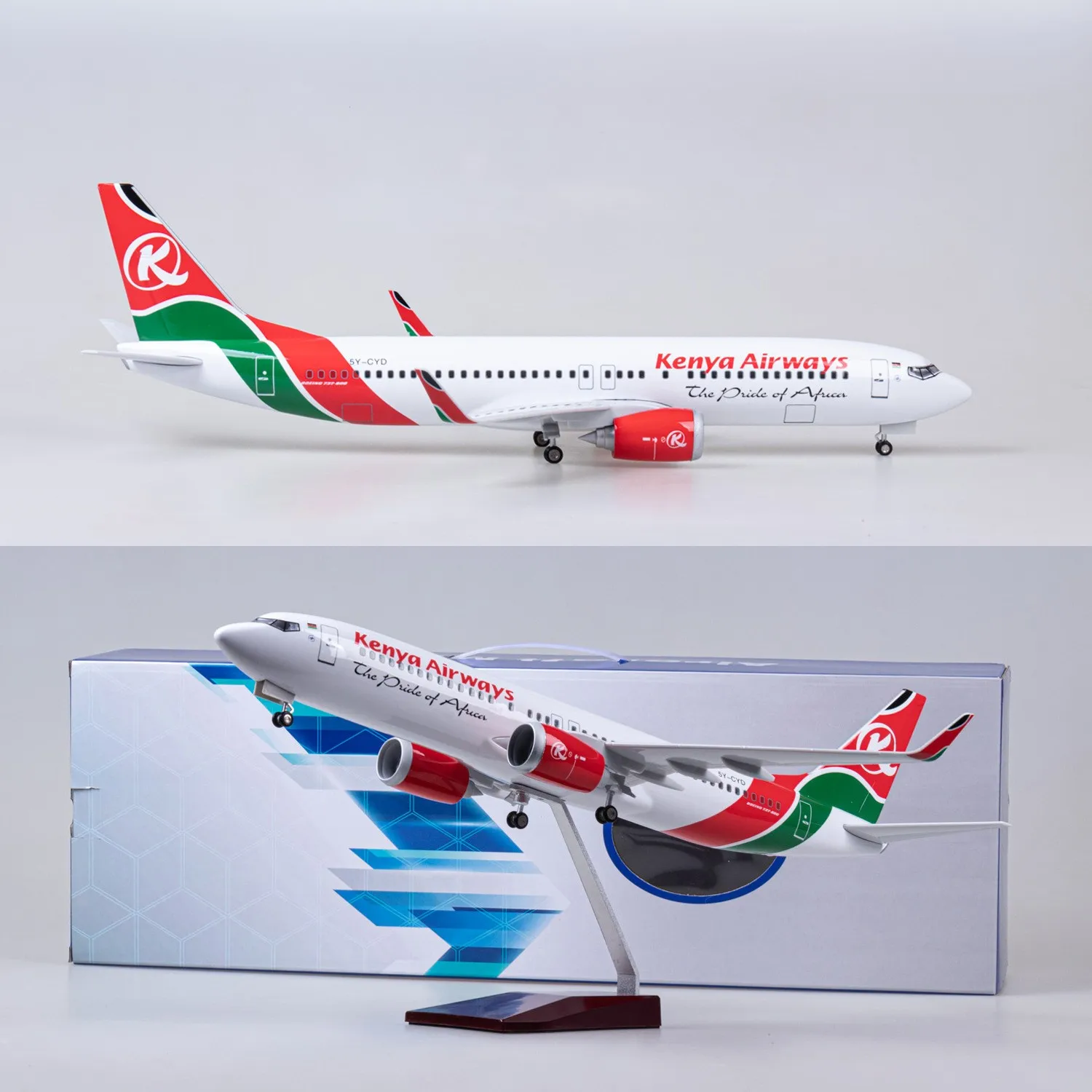 1/85 Scale 47cm Collectible Aircraft Kenya B737 Resin Diecast Airplane Model Kit for Aviation Enthusiast Gift or Collection